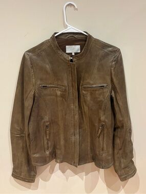 Genuine leather biker jacket